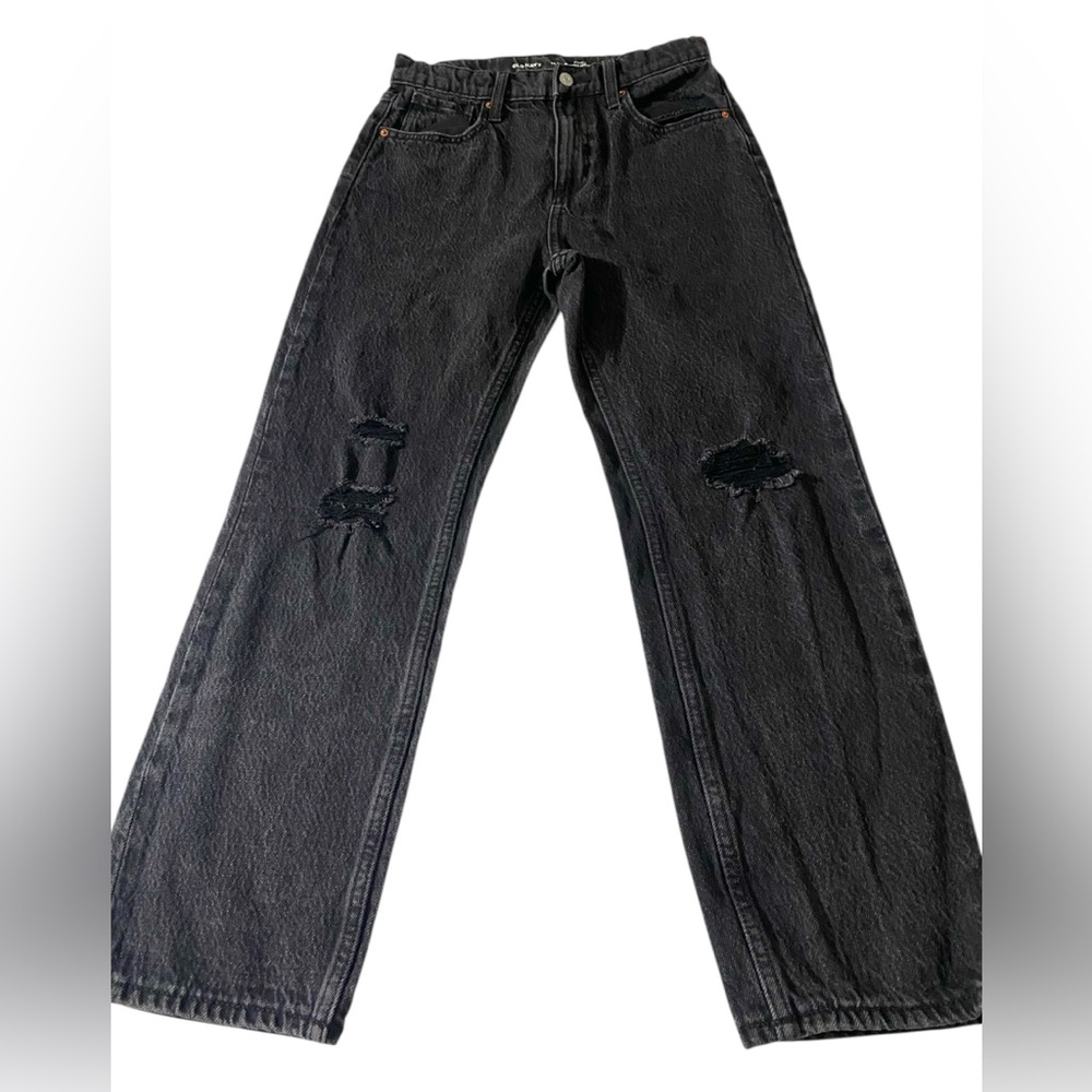 Wild Fable Black Relaxed Jeans with Distressed Details
